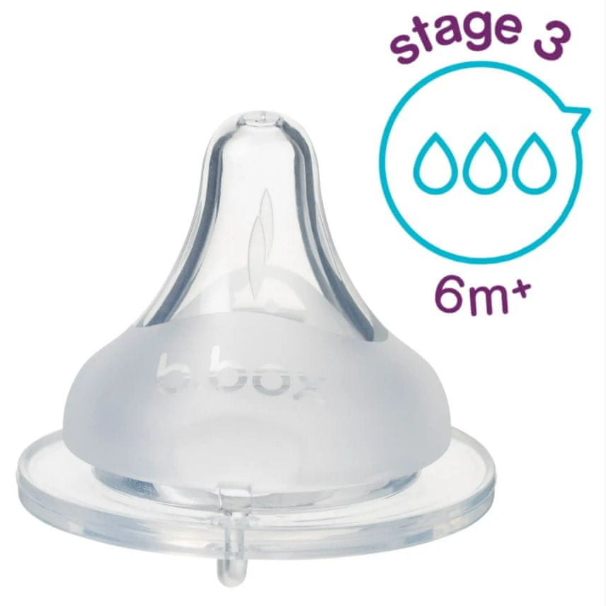 b.box Náhradný cumlík pre dojčenskú fľašu 2 ks 6M+, silný prietok